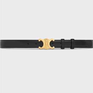 Celine Medium Triomphe Belt in Black Leather
